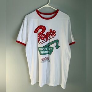 Riverdale Pop’s Chock’lit Shoppe Ringer Tee | Retro Diner Graphic Size Large